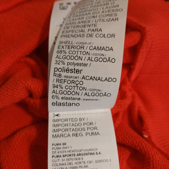 MR Puma INTL Red International Global Cat Logo Graphic Hoodie Sweater NWT S - Picture 7 of 9